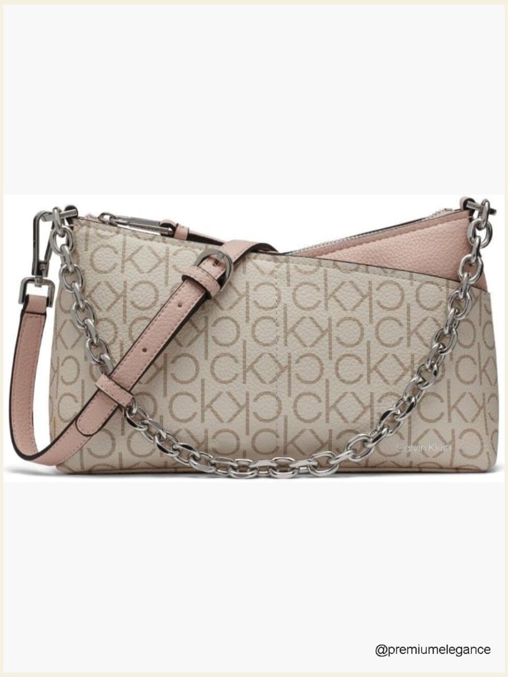 Zoe Top Zip Chain Crossbody Bag with Adjustable Strap